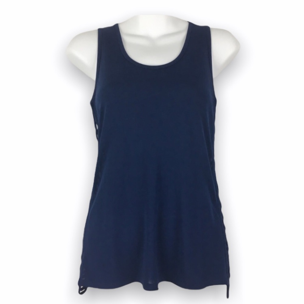 New NWOT Leyendecker Womens‎ Designer Navy Blue Sleeveless Blouse Size Medium M